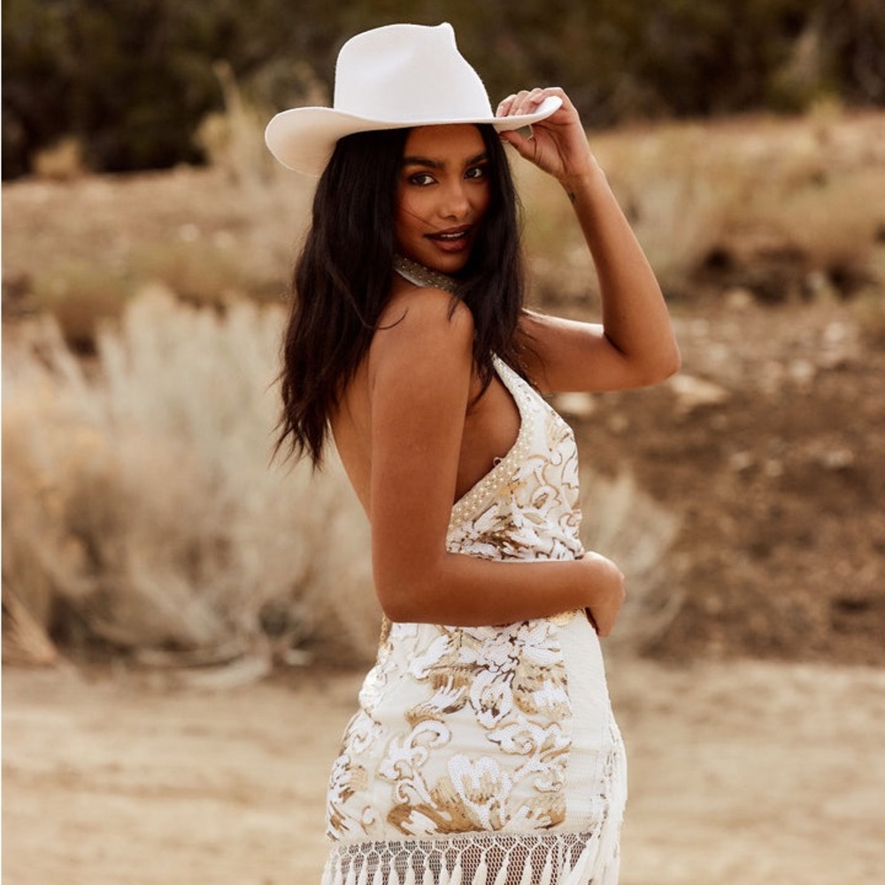 12th tribe gold dress